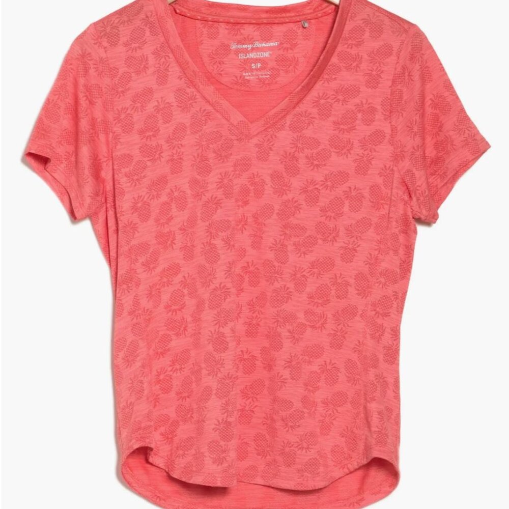 Tommy Bahama Island Zone Women Pink Pineapples Shirt Sizes: S
